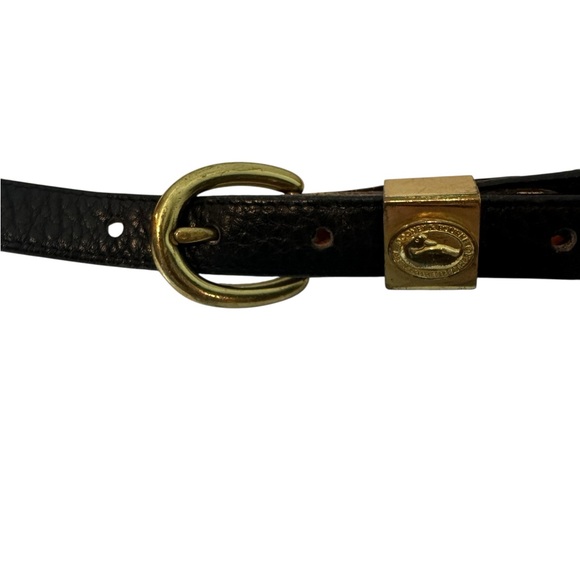 DOONEY & BOURKE Women's Medium Vintage Black Thin Leather Belt - Picture 2 of 8